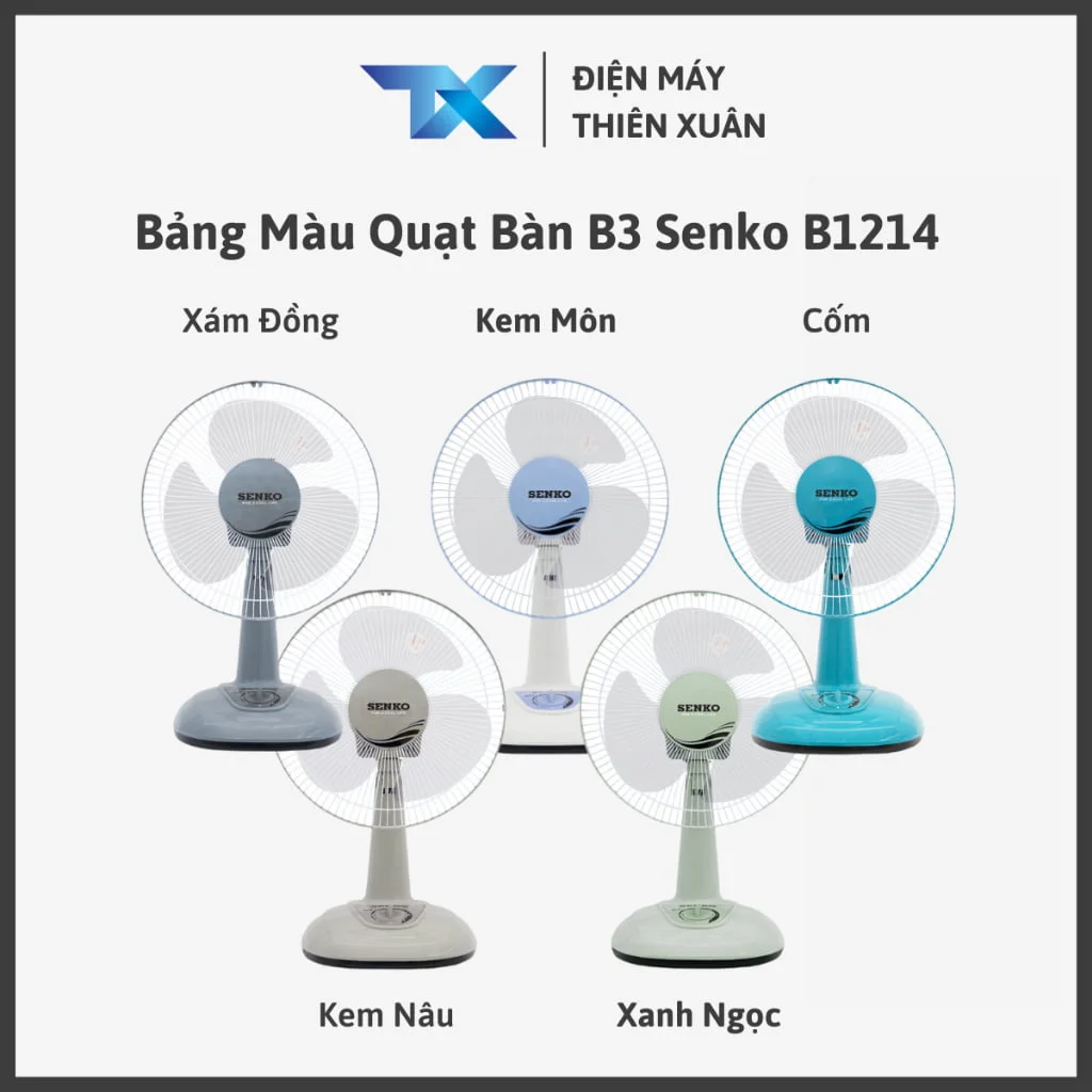 bảng màu quạt bàn b3 senko b1213