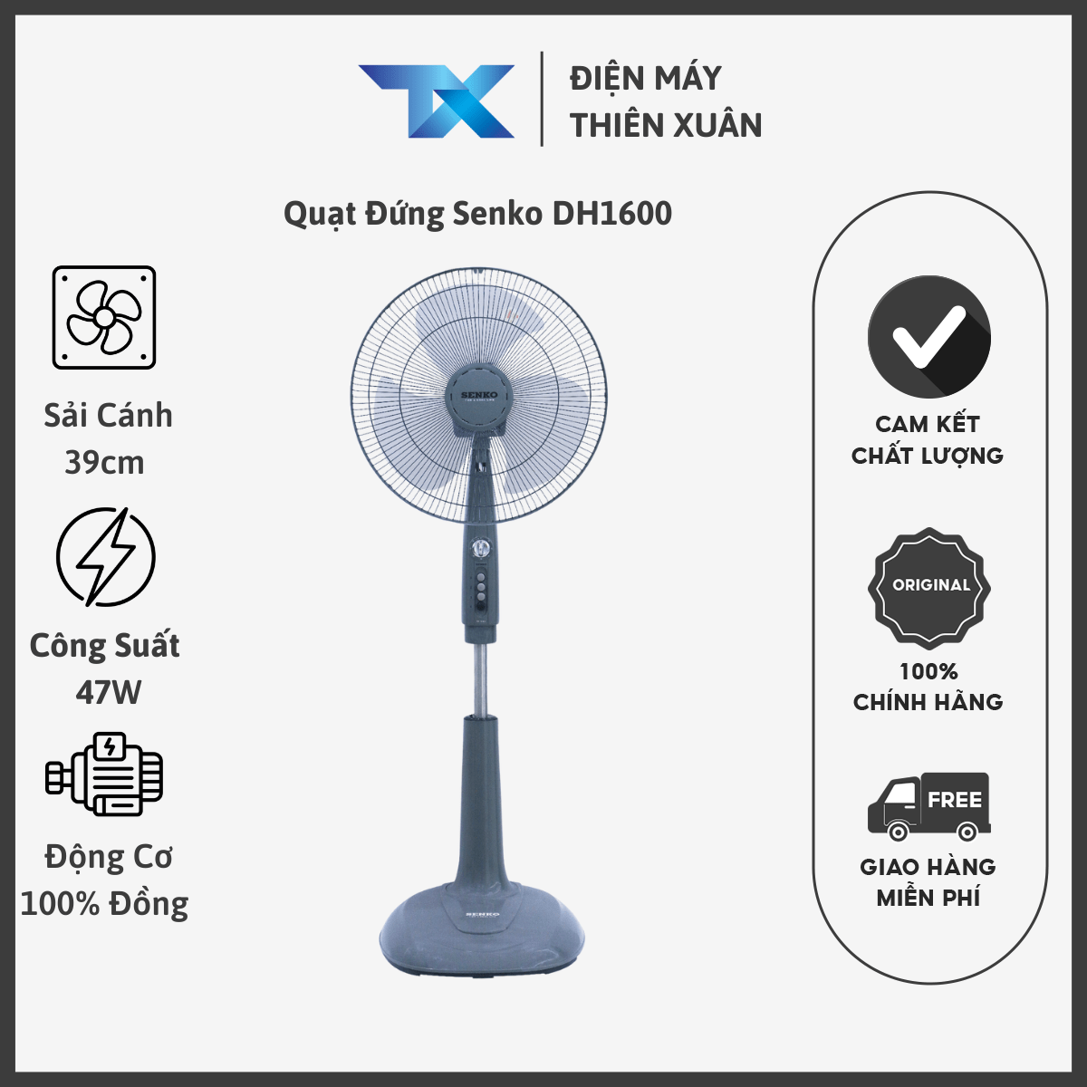 quạt đứng senko dh1600