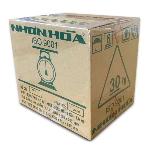 Mặt sau thùng cân Nhơn Hòa 30kg
