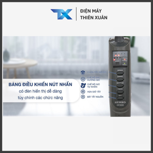 Bảng điều khiển quạt đứng Senko DR1608 có remote