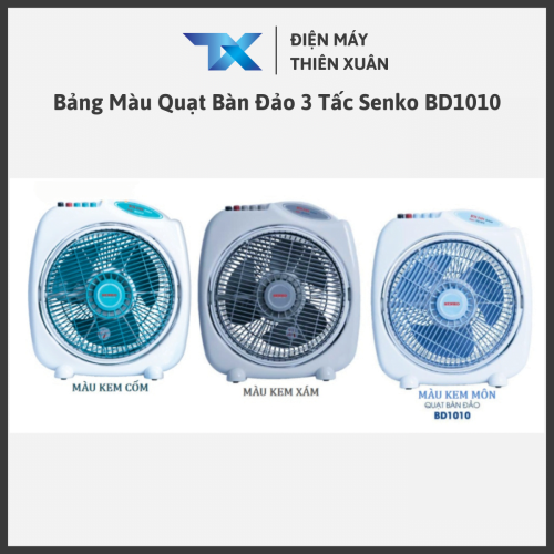 Bảng màu quạt hộp Senko BD1010 chính hãng đẹp hiện đại