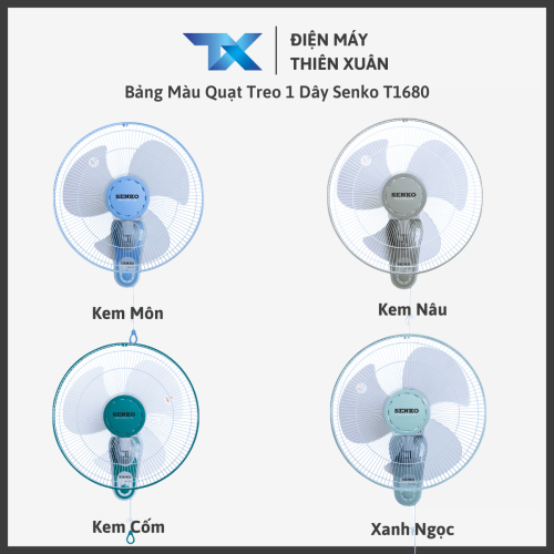 Bảng màu quạt treo tường Senko T1680