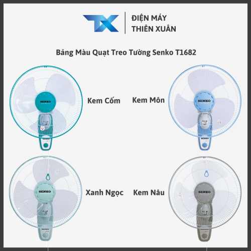 Bảng màu quạt treo tường Senko T1682