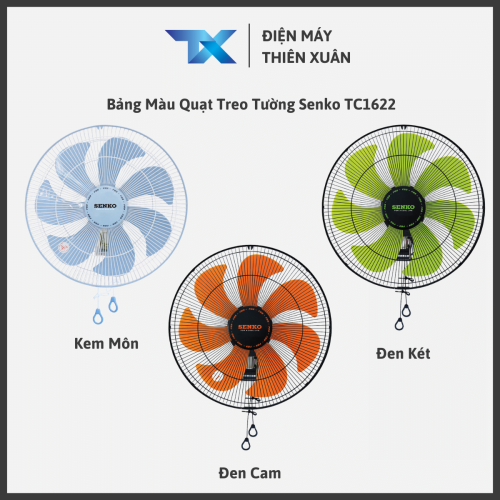 Bảng màu quạt treo tường Senko TC1622