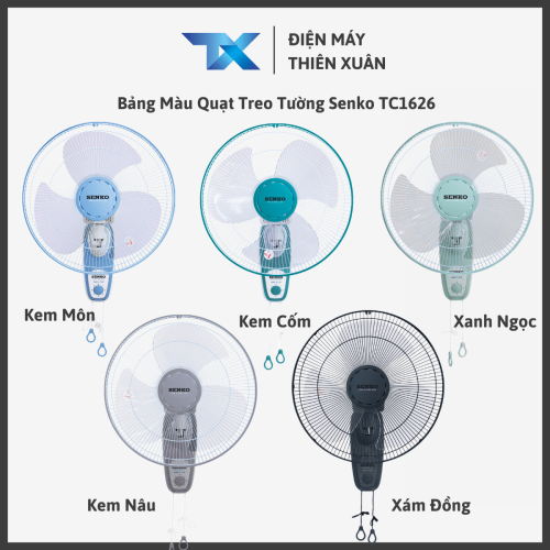 Bảng màu quạt treo tường Senko TC1626