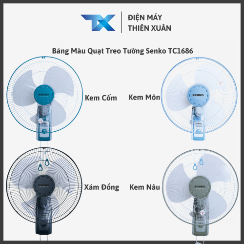 bảng màu quạt treo tường senko tc1686