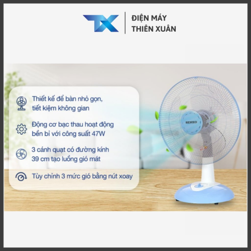 chi tiết quạt bàn senko b1616