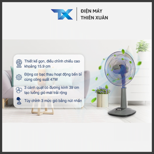 Chi tiết quạt lỡ Senko L1638