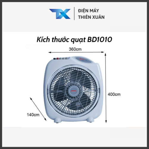 Kích thước quạt hộp Senko BD1010 chính xác, dễ lắp đặt trong nhiều không gian