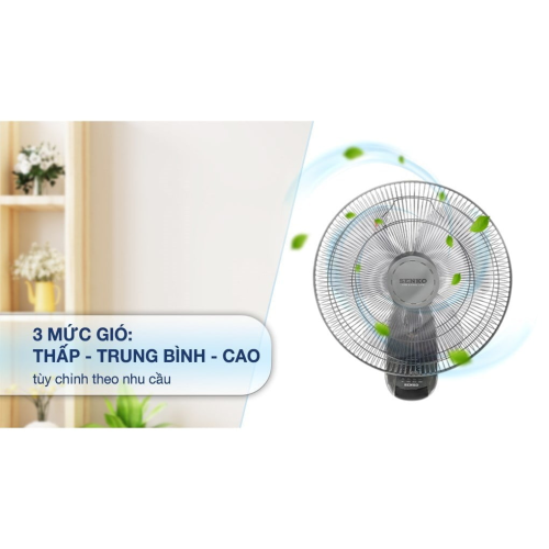 Mức gió quạt treo tường Senko có remote