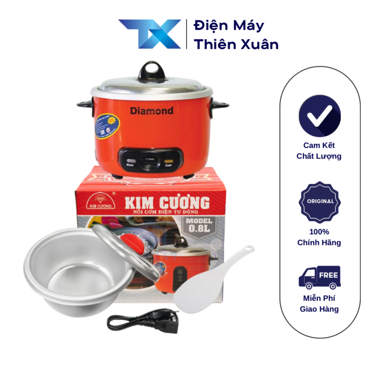 Nồi cơm điện Kim Cương 0.8 lít – nắp rời