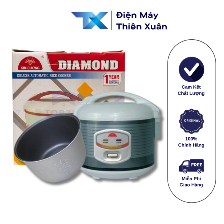 Nồi cơm điện Kim Cương 1.2 lít – nắp gài chống dính