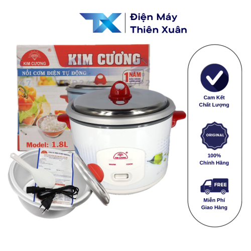 Nồi cơm điện Kim Cương 1.8 lít – nắp rời