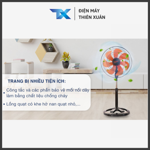 Quạt lửng Senko LTS1636 thân sắt 7 cánh 3 tốc độ gió công suất 65W