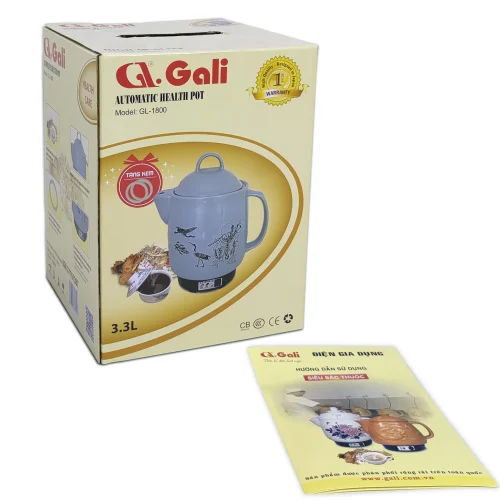 Ấm sắc thuốc Gali 1801X và hộp đựng
