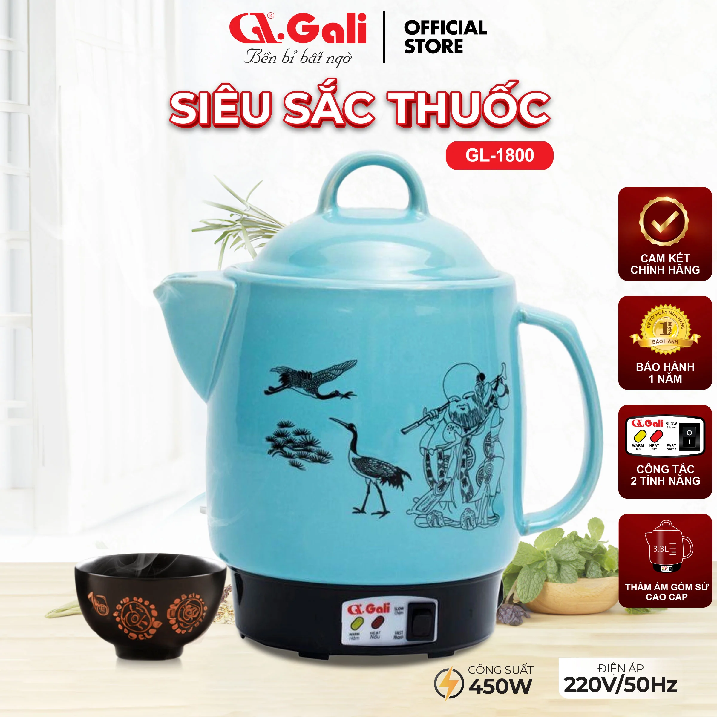 Ấm sắc thuốc GL 1801