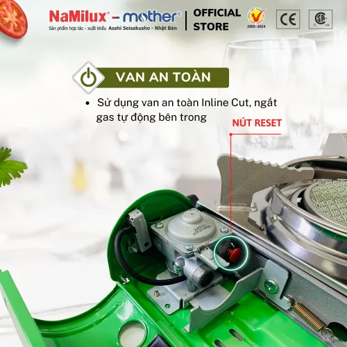 Bếp gas mini NaMilux NH P2711PS van an toàn