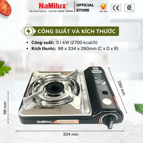 Bếp gas mini NaMilux NH P3033PS kích thước