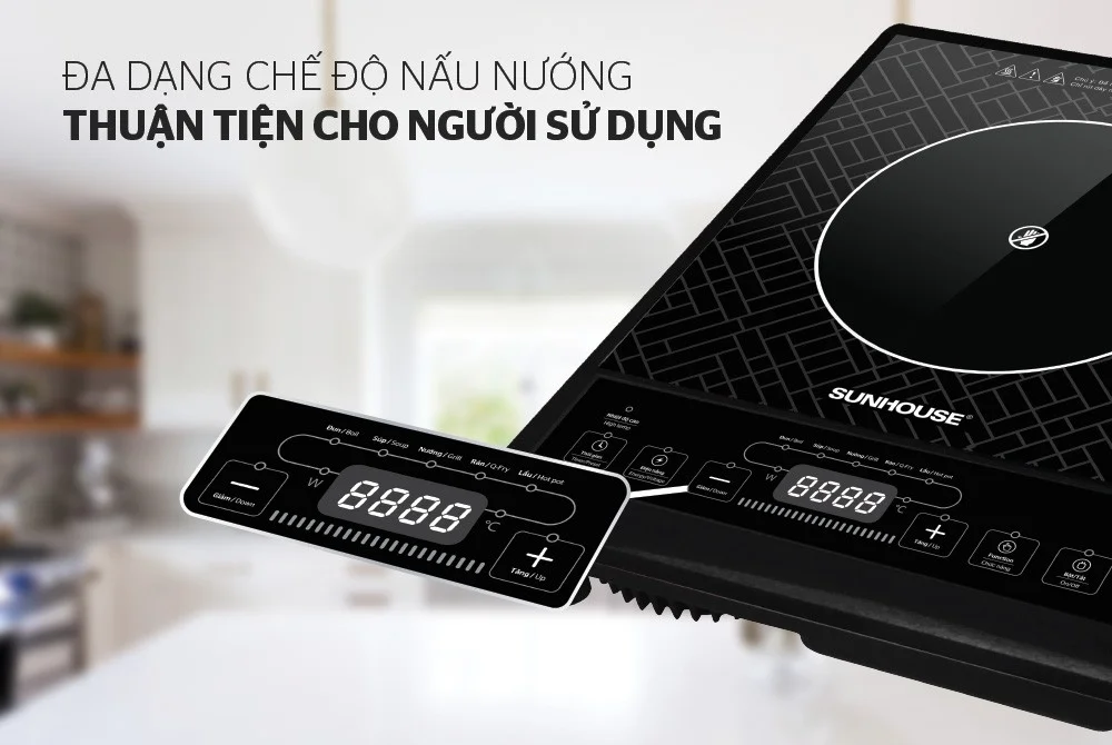 Bảng điều khiển cảm ứng và mặt kính bếp hồng ngoại cơ SUNHOUSE SHD6011