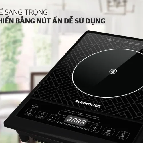 Bếp hồng ngoại cơ SUNHOUSE SHD6011 kính cường lực với bảng điều khiển nút nhấn