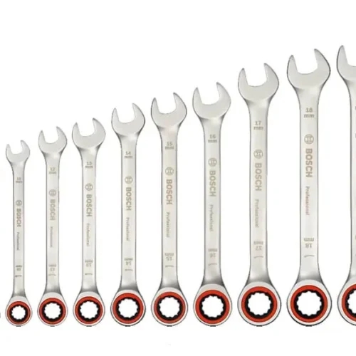 Bộ 10 cờ lê thép trắng Bosch xếp theo kích thước