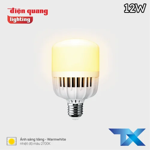 Bóng đèn LED tròn Điện Quang LEDBU09 12W màu vàng