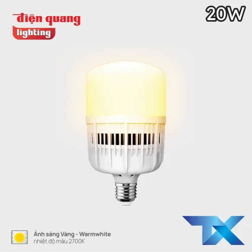 Bóng đèn LED tròn Điện Quang LEDBU09 20W màu vàng