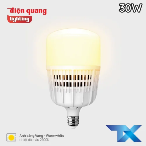 Bóng đèn LED tròn Điện Quang LEDBU09 30W màu vàng