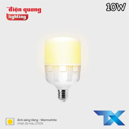 Bóng đèn LED tròn Điện Quang LEDBU10 10W màu vàng
