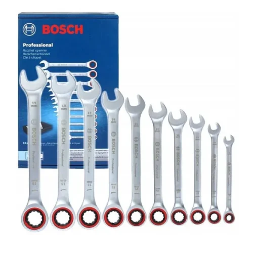 Bộ 10 cờ lê thép trắng Bosch trọn bộ