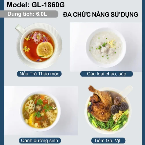 Đa chức năng ấm sắc thuốc Gali 1860g