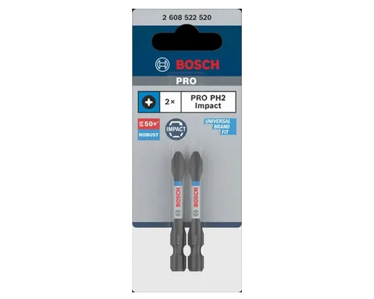Đầu vít ngắn Bosch Pro Ph2 55mm (Bộ 2 mũi)