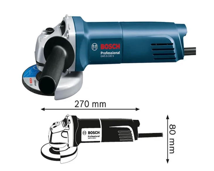 Kích thước máy mài góc Bosch GWS 6-100 S