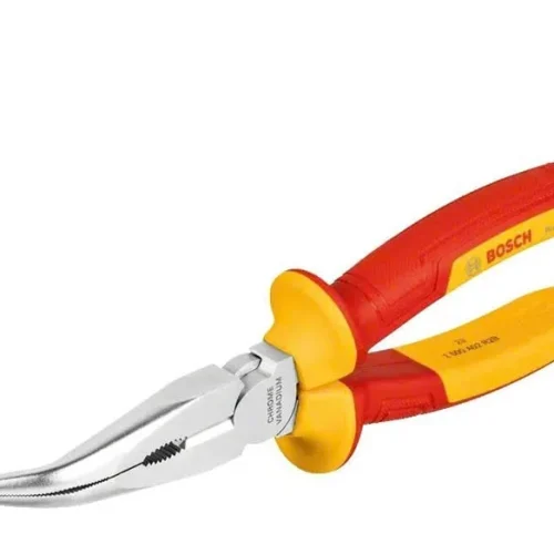Kìm mỏ dài mũi cong Bosch VDE 200mm cán cách điện đỏ vàng