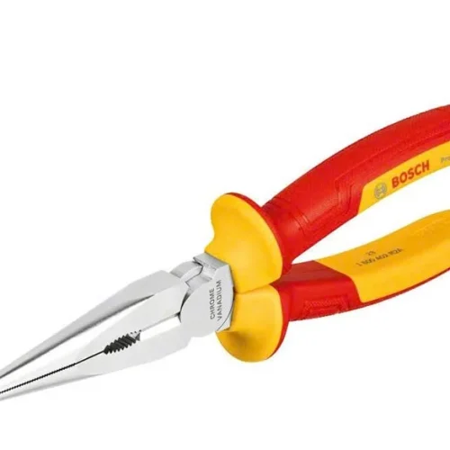 Kìm mũi nhọn cách điện Bosch VDE 200mm cán đỏ vàng