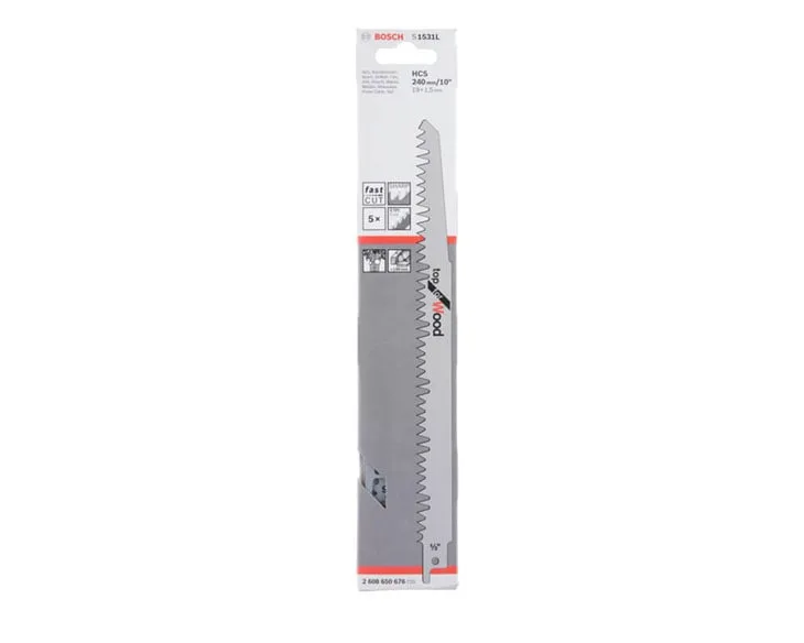 Lưỡi cưa kiếm cắt gỗ tươi Bosch S1531L (Bộ 5 lưỡi)