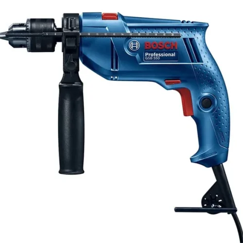 Mặt bên máy khoan động lực Bosch GSB 550 tay cầm phụ