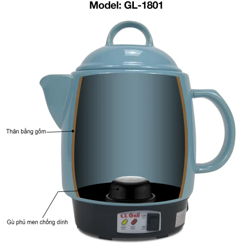 Mặt trước ấm sắc thuốc Gali 1801 XB