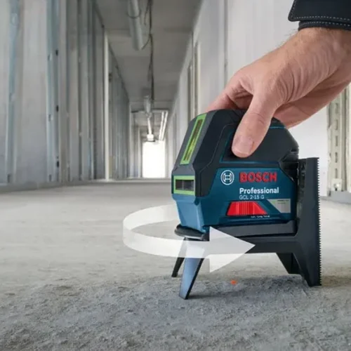 Máy cân mực tia laser xanh Bosch GCL 2-15 G lắp đặt sàn