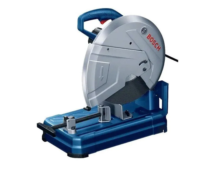 Máy cắt sắt Bosch GCO 14-24 với lưỡi cắt và bàn kẹp phôi