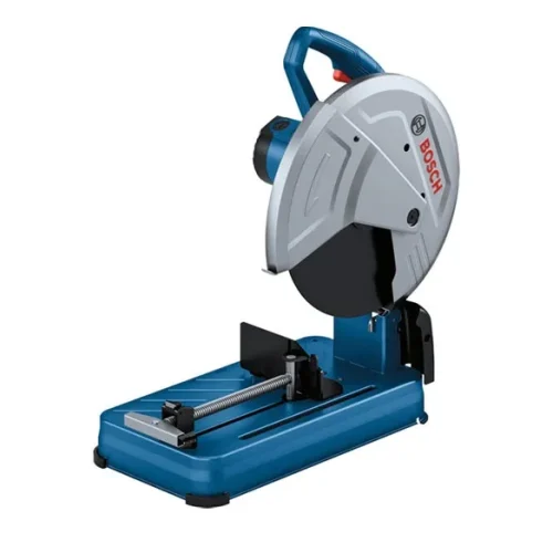 Máy cắt sắt Bosch GCO 230 màu xanh với đế kẹp phôi