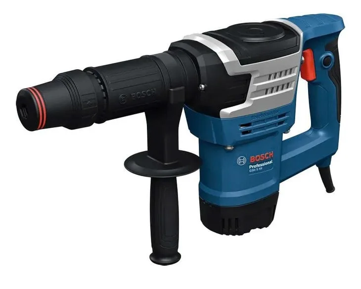 Máy đục bê tông Bosch GSH 5 HX góc nghiêng bên phải kèm tay cầm phụ
