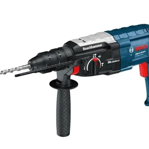 Máy khoan búa Bosch GBH 2-28 DFV góc nghiêng bên trái kèm tay cầm phụ