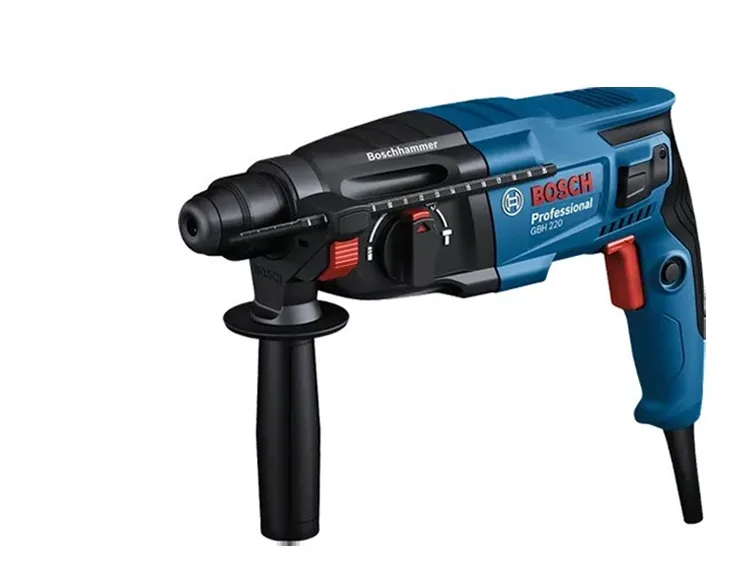 Máy khoan búa điện Bosch GBH 220 góc nghiêng bên trái kèm tay cầm phụ
