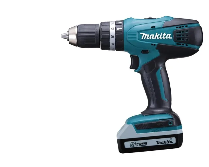 Máy khoan búa pin Makita HP457DWE10 góc nghiêng bên trái