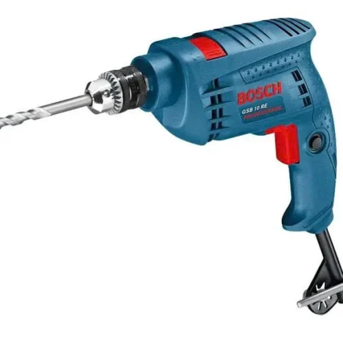 Máy khoan động lực Bosch GSB 10 RE góc nghiêng bên trái kèm mũi khoan