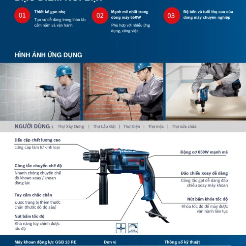 Máy khoan động lực Bosch GSB 10 RE