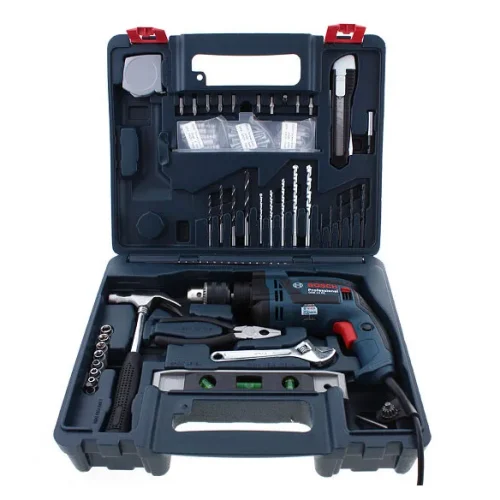 Máy khoan động lực Bosch GSB 13 RE bộ 100 món hộp đựng mở