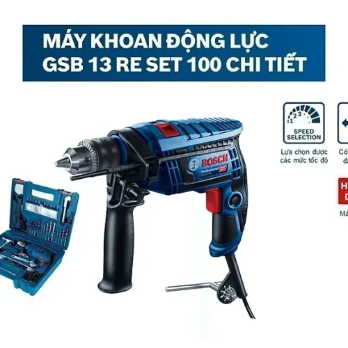 Máy khoan động lực Bosch GSB 13 RE bộ 100 món trọn bộ