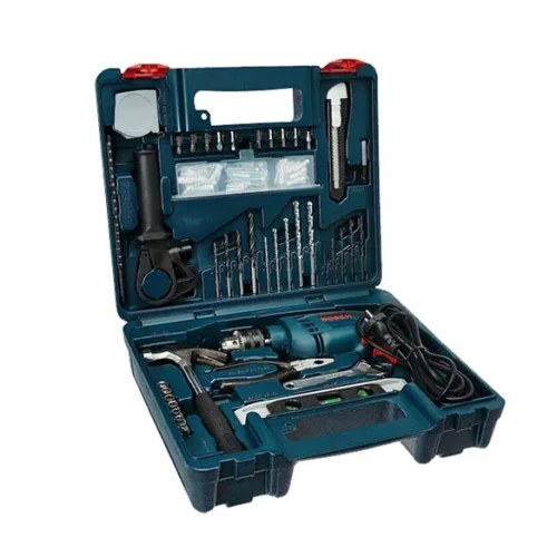 Máy khoan động lực Bosch GSB 600 kèm phụ kiện trong hộp mở